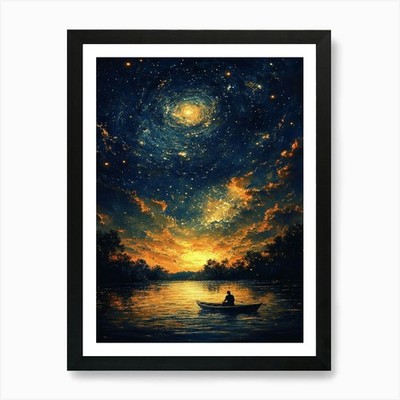 Nachthimmel 1 Kunstdruck gerahmt Wandbild Poster Leinwanddruck Bild