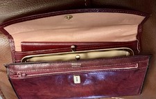 1960s Vintage ROLFS genuine Cowhide Burgandy ladies Wallet W/checkbook Holder