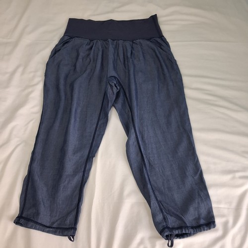 Lululemon Post Power Crop Pants Cadet Blue Size 6 Tencel W6C48S Yoga Active