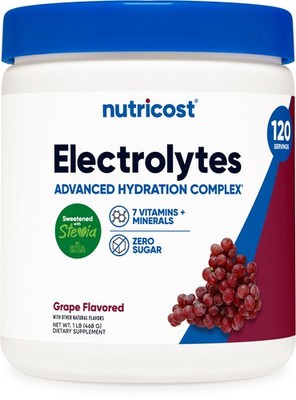 Nutricost Electrolyte Complex Drink Mix Powder (Grape) 120 Servings