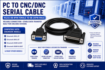  NEU RS232 (TYP C) PC ZU CNC DNC SERIELLES KABEL - FÜR SINUMERIK 8M MODELL