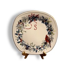 Vintage Lenox China WINTER GREETINGS Large Square Serving Platter MADE IN USA