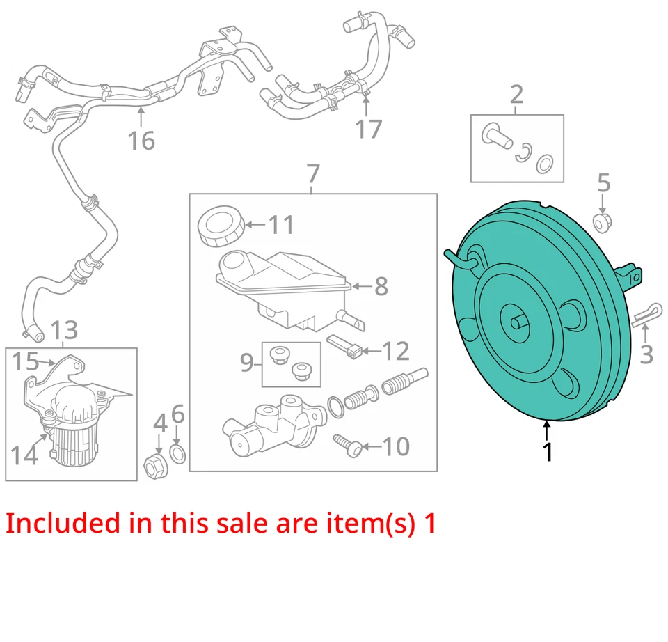 Hyundai Santa Fe 2013 potenciador de freno OEM 123 k millas - LKQ370558032 Foto 4 de 4