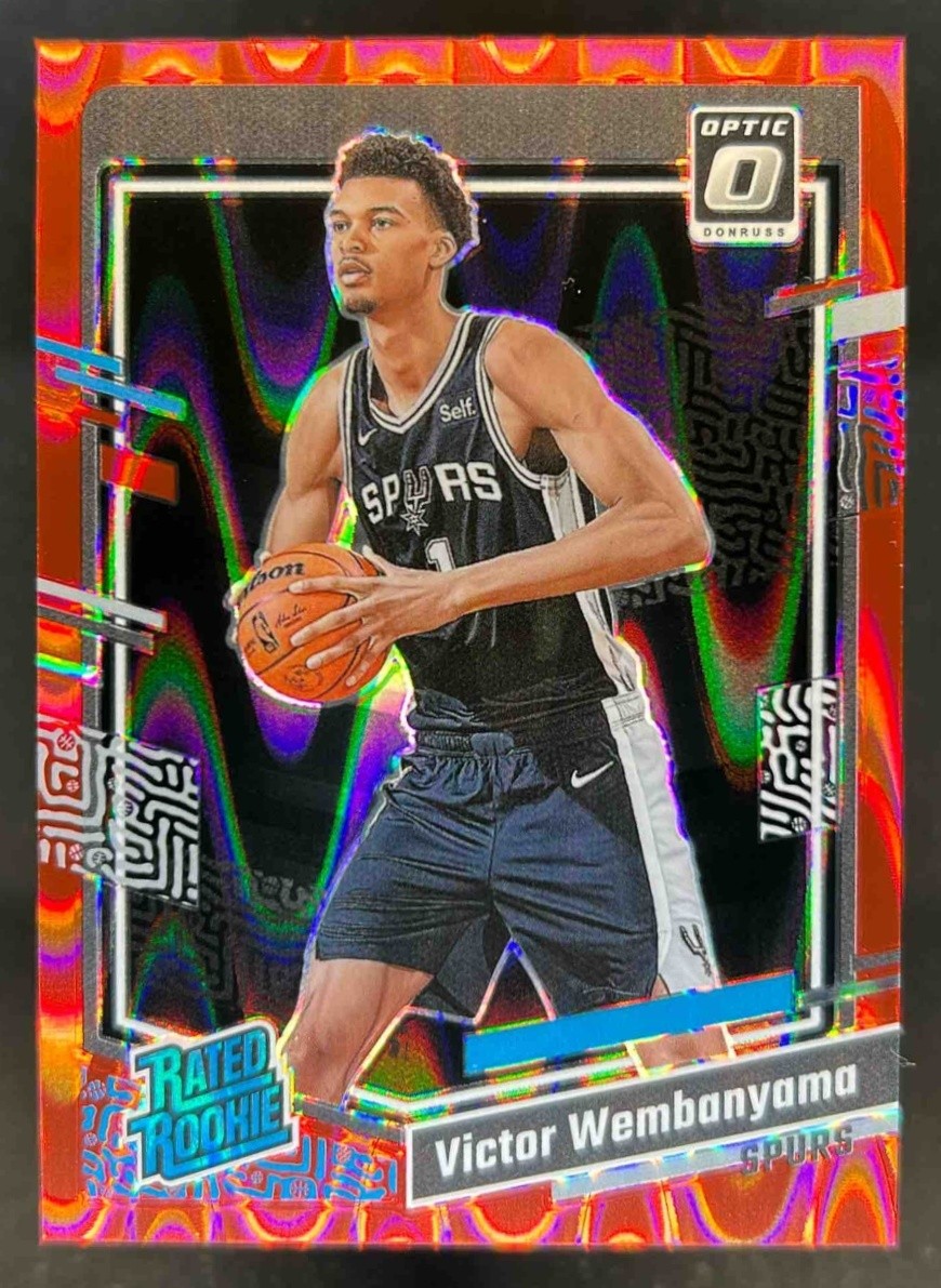 2023-24 Donruss Optic Victor Wembanyama Red Seismic Prizm Rated Rookie #20/130