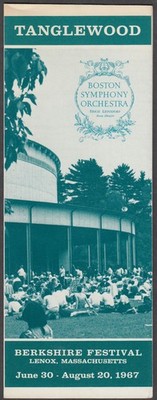 Tanglewood Boston Symphony Orchestra 1967 Season Program folder