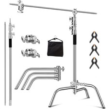 11ft Studio Heavy Duty C Light Stand Century Booms Gobo Arm Grip Stainless Steel