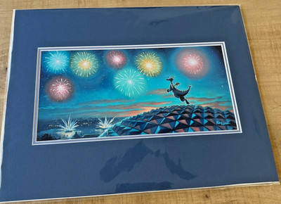 2026 Disney Epcot Figment Fireworks Rob Kaz Best View in the House Print 18x14 