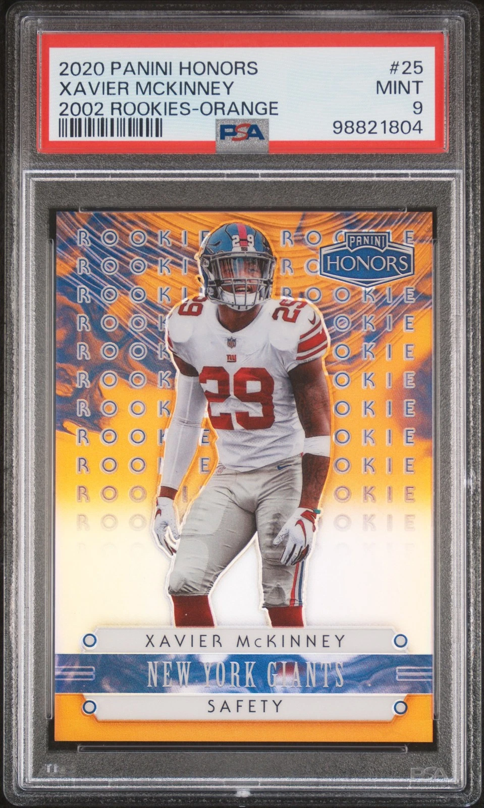 Xavier McKinney Panini Honors 2002 Rookies #25 Orange