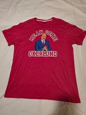 Homage WWE Mean Gene Okerlund Red Heather Soft T-Shirt Sz Large Excellent