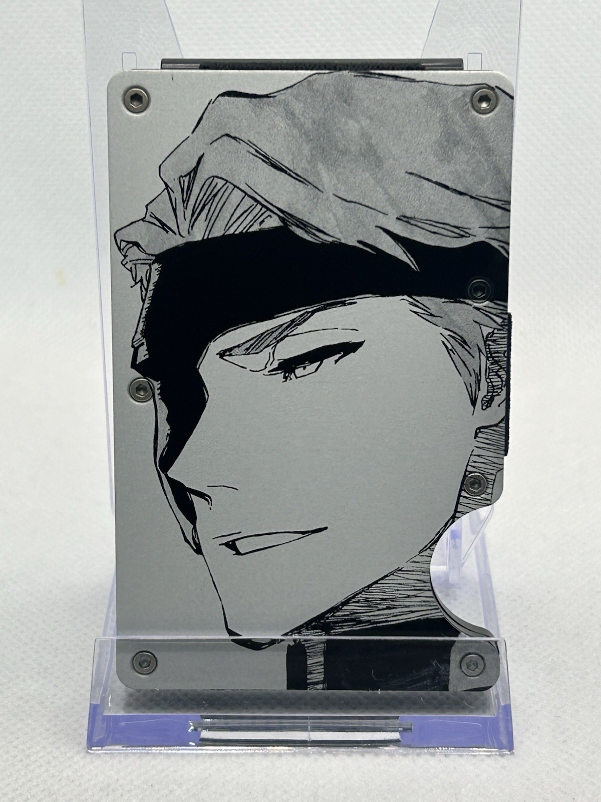 Estuche para tarjetas billetera minimalista de metal Sosuke Aizen de Bleach Anime