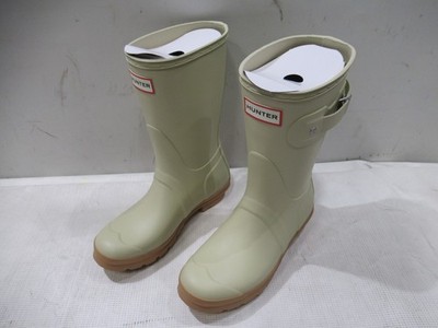 Hunter Women's Original Short Back Waterproof Rain Boots Sz 6 Gravel / Biscuit