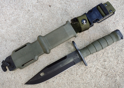 ORIGINAL ONTARIO M9 BAYONET FIGHTING KNIFE w/ SCABBARD & BIANCHI BELT CLIP