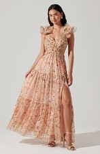 ASTR the label - Fritillaria  Maxi Dress - Coral Floral Sz XS / READ