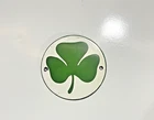 Vintage Shamrock Gas Oil Station Porcelain Enamel Sign Pump Plate Garage 4"