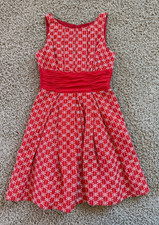 Frock! by Tracy Reese Anthropologie Red Ablaze Embroidered Dress Womens Size 4