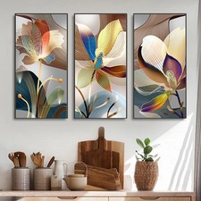 Luxury Gold Lines Posters and Prints Wall Art Flower Canvas Painting Home Decor