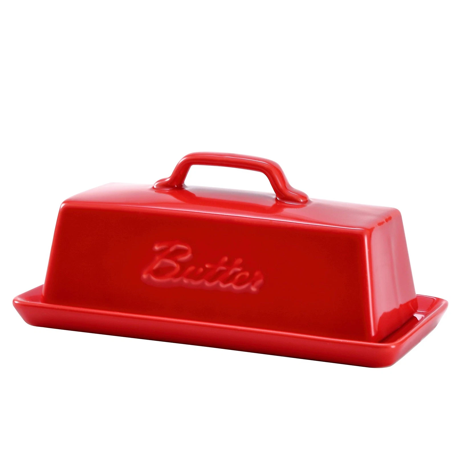 Butter Keeper Ceramic Dish with Lid - Holds 1 Stick of Butter - Soft Spreadable