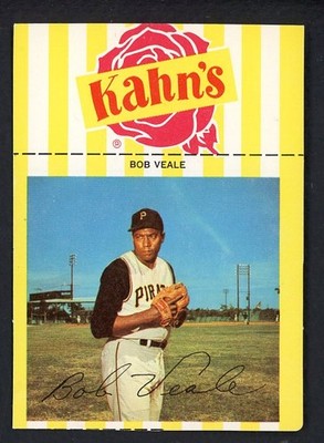 1968 KAHNS BOB VEALE PIRATES NR-MT HAND CUT 456460 (KYCARDS)