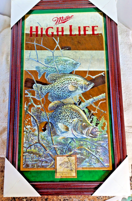 #ad New Miller High Life Crappie Mirror By Scott Zollick 1999 $200.00