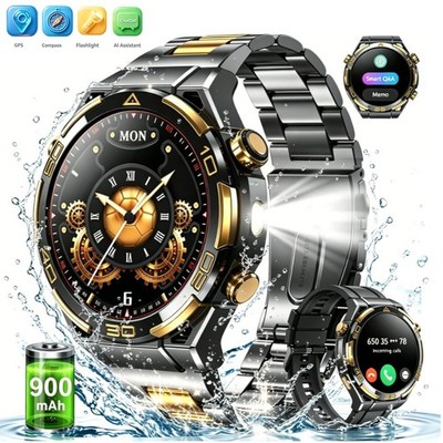 2026 AI AMOLED Smart Watch with Standalone GPS & Offline Maps, 5ATM Waterproof
