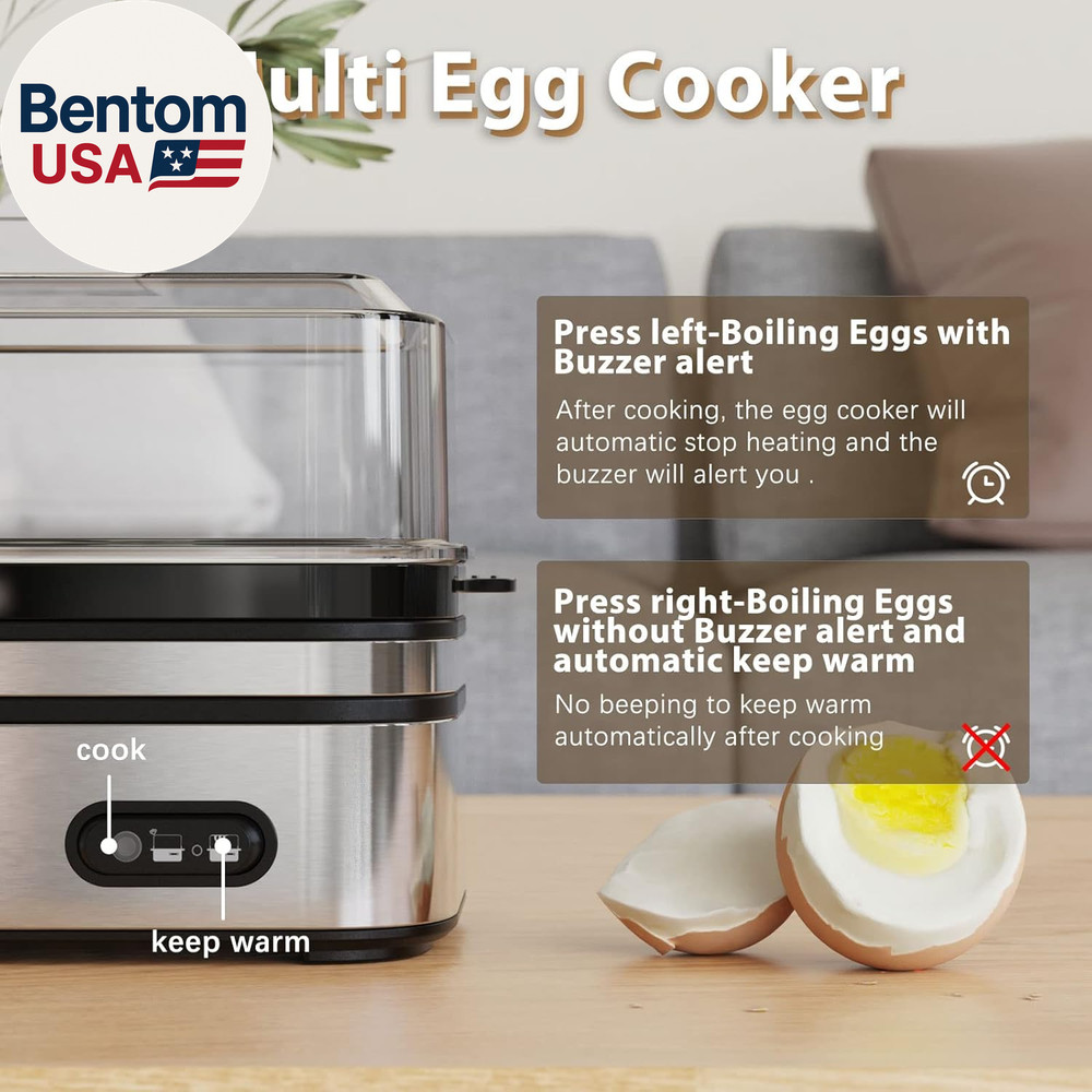 Rapid Egg Cooker Electric 6 Eggs Capacity, Soft, Medium, Hard Boiled, Poacher, O