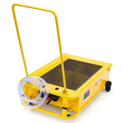 #ad 25 Gallon Oil Drain Pan Electric Pump Portable Hand pushed Oil Receiving Cart $188.99