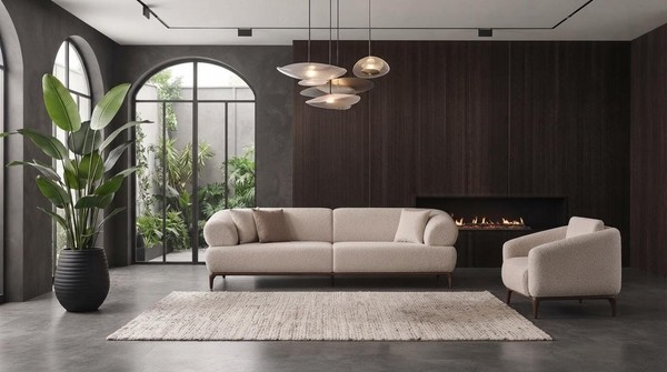 Wohnzimmer Polstergarnitur Designer 3-Er Textilsessel 3Tlg Set-image
