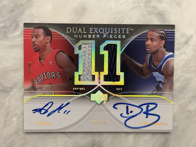 2006 UD Exquisite Dee Brown TJ Ford 11/11 Jersey # Patch Auto Dual Number Pieces