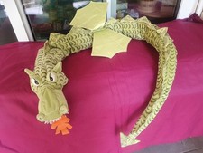 IKEA Drache MINNEN DRAKE Plüschfigur Stofftier 190 cm Grün Flügel Feuer RAR