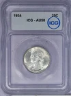 1934 Washington Quarter 25C ICG AU58