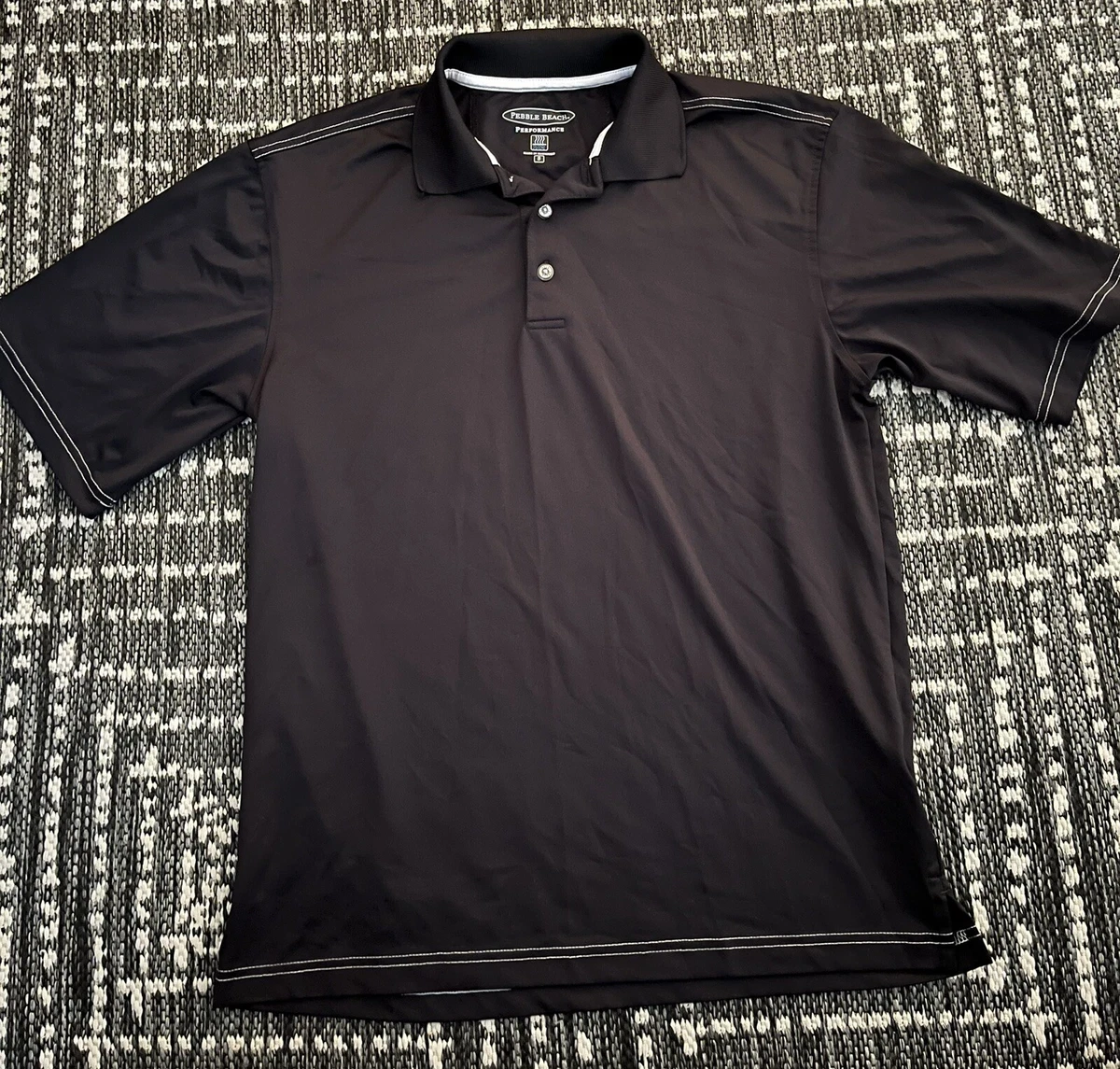 black polo shirt with white trim
