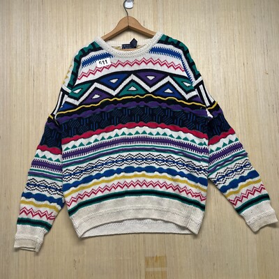 Van Heusen Sweater Adult Size Medium Multi Color Pullover