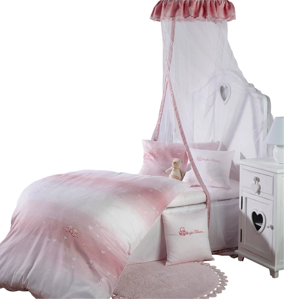 Curt Bauer Baby Bettwäsche für Mädchen Bär rosa 40 x 60 /100 x 135 cm