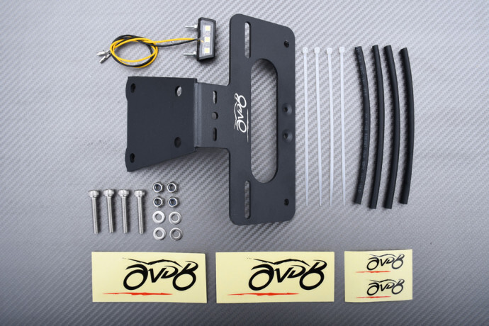 Support de plaque moto Kawasaki ZX6-R angle inclinable avec supports clignotants intégrés