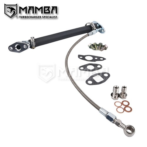 Universal Turbo Oil Feed & Return Drain Line Kit Fits TOYOTA CT9 CT12 - Picture 4 of 8