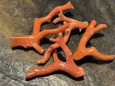 Lot 4-pc Natural Mediterranean Salmon Coral Polished Branches 27 Grams