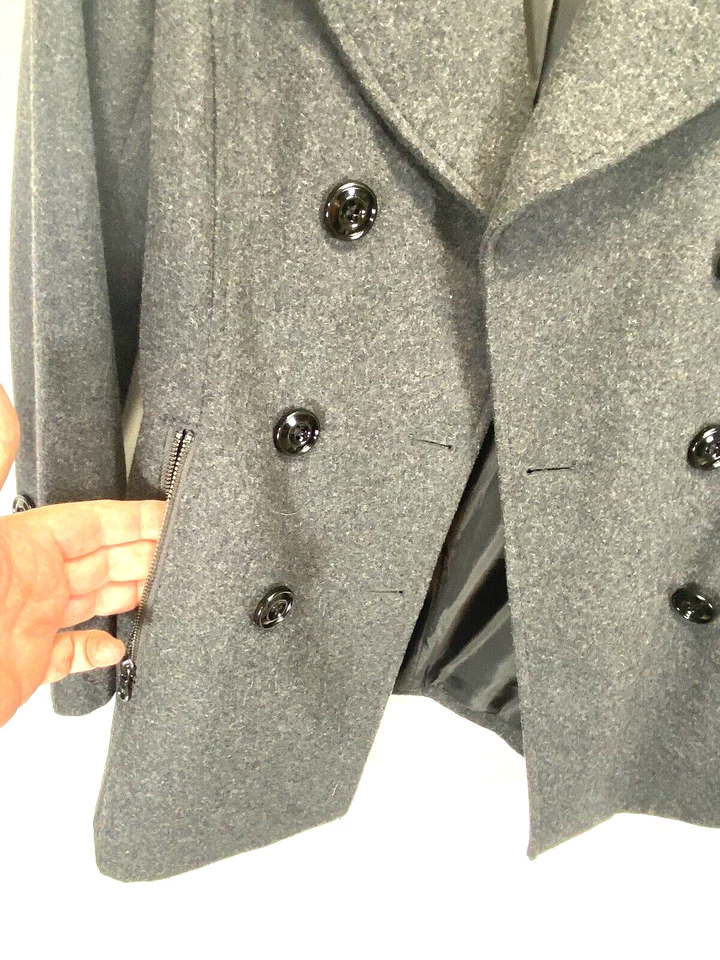 Black Rivet Women's Double Breasted Pea Coat Wool Blend Charcoal XS EUC - Image 3 of 4