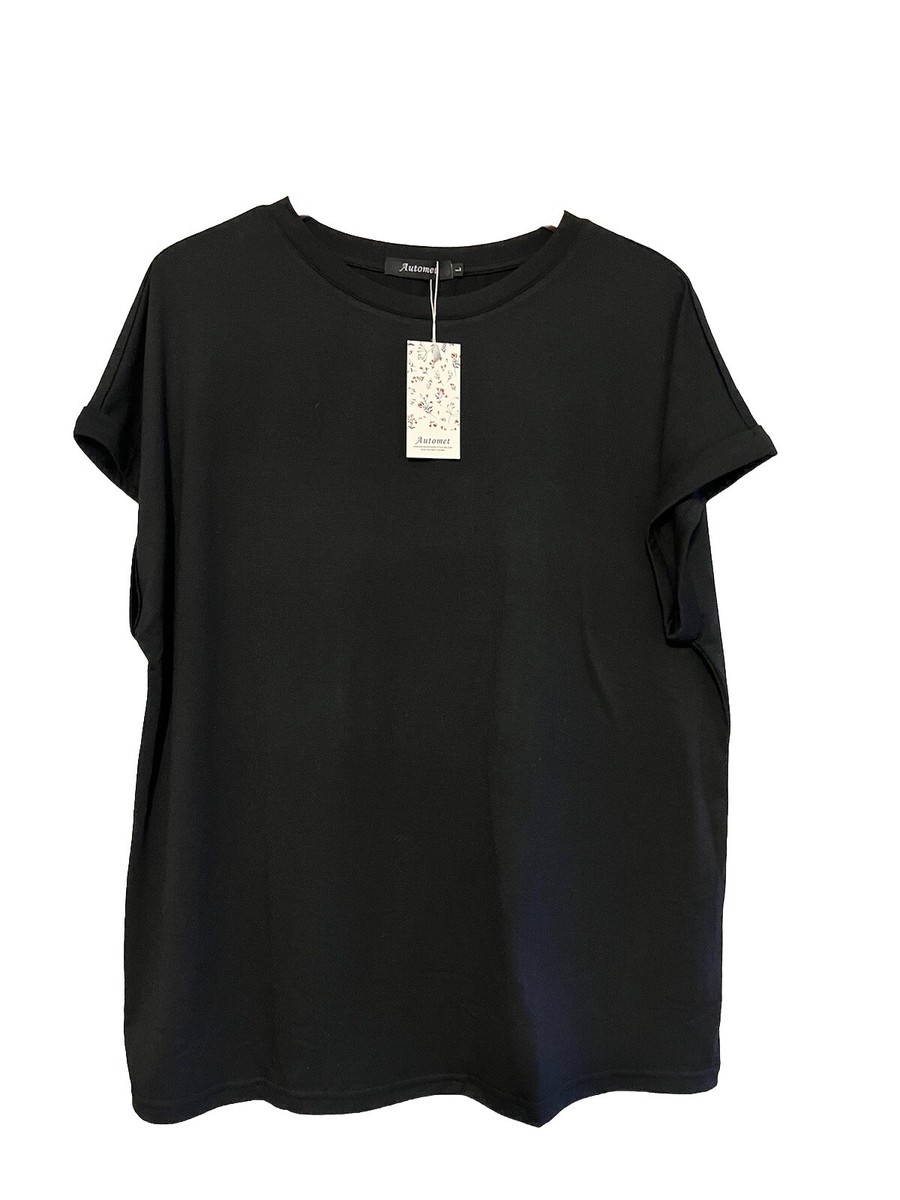 AUTOMET Womens Tops Casual Dressy Basic T Shirts Loose Fit Large