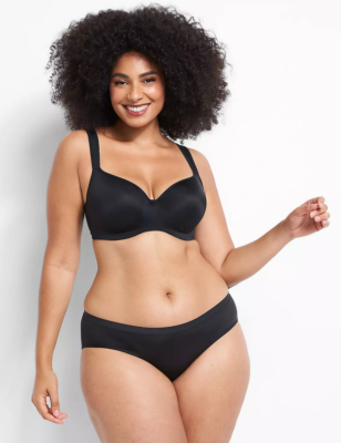 d 230543 LANE BRYANT BLACK SMOOTH LIGHTLY LINED BALCONETTE BRA SZ