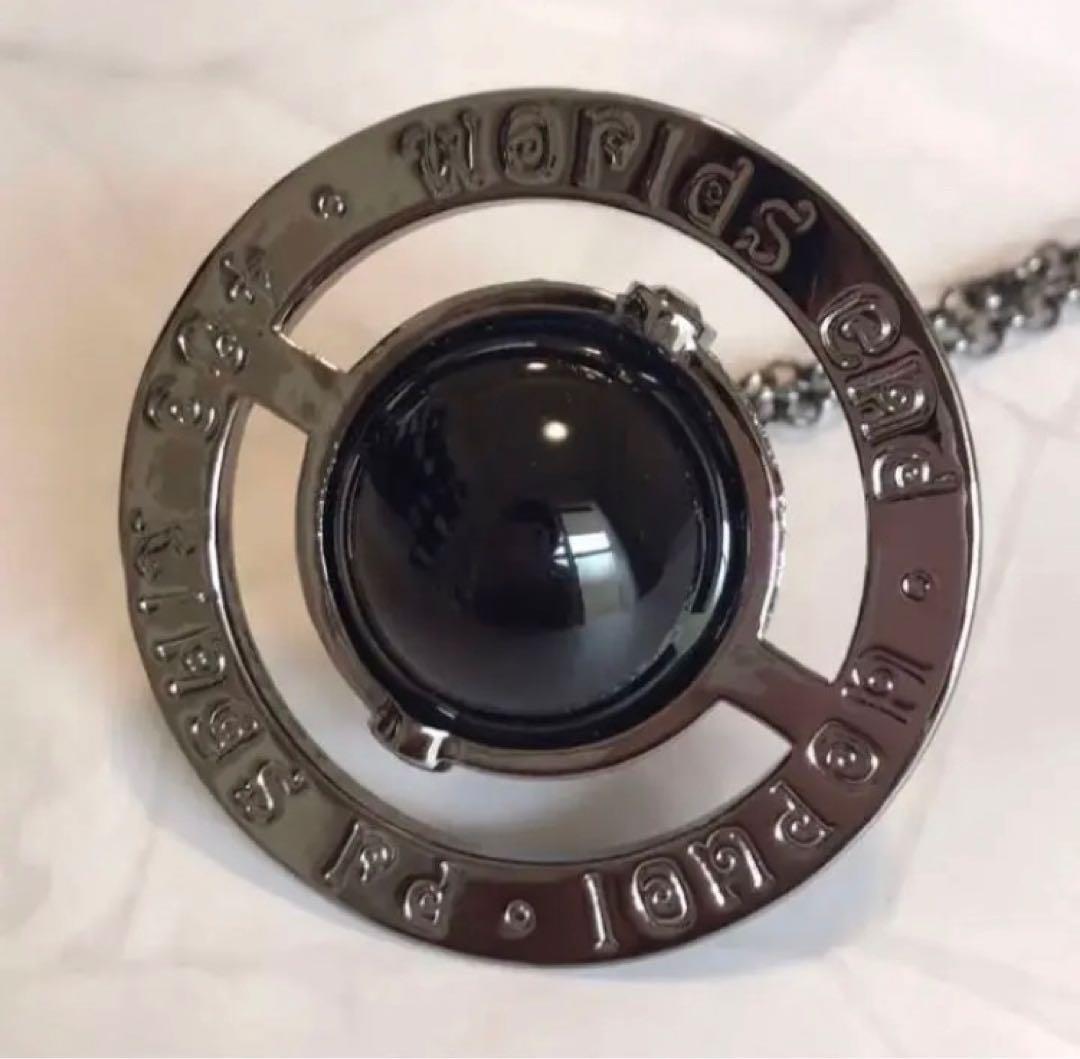 Vivienne Westwood Necklace Medium Orb Gunmetal x Black Top 6.5cm C