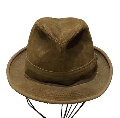 Vintage Paul Stuart Fedora Hat Dark Green Felt Brown Band  display picture 3