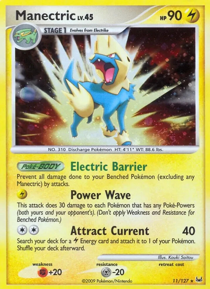 Lightly Played Reverse Holo 11/127 Manectric Platinum Pokemon TCG