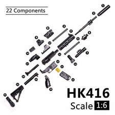 Arma 1/6 HK416 M416 para figura de acción de 12" rifle de asalto modelo de armas PUBG