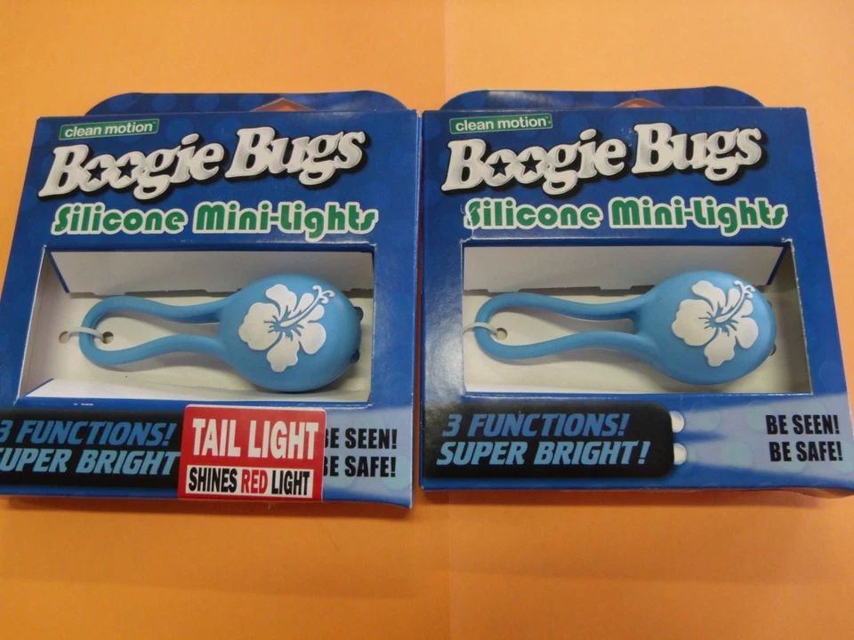 Bicycle Light Set Headlight Taillight Combo Boogie Bugs Blue Flower LED Light - Image 2 of 3