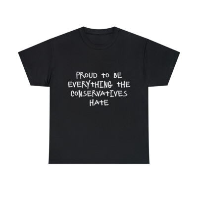 Proud To Be Everything The Conservatives Hate Graphic Tee Shirt, S-5XL