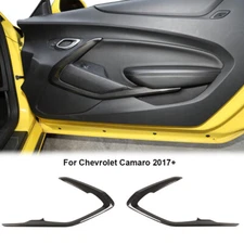 1Pair Door V-Shape Decor Cover Trim Strip For Chevy Camaro 2016+ Carbon Fiber