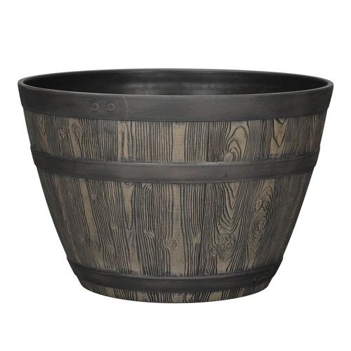 20" x 20" x 13" Brown Resin Whiskey Barrel Planter eBay