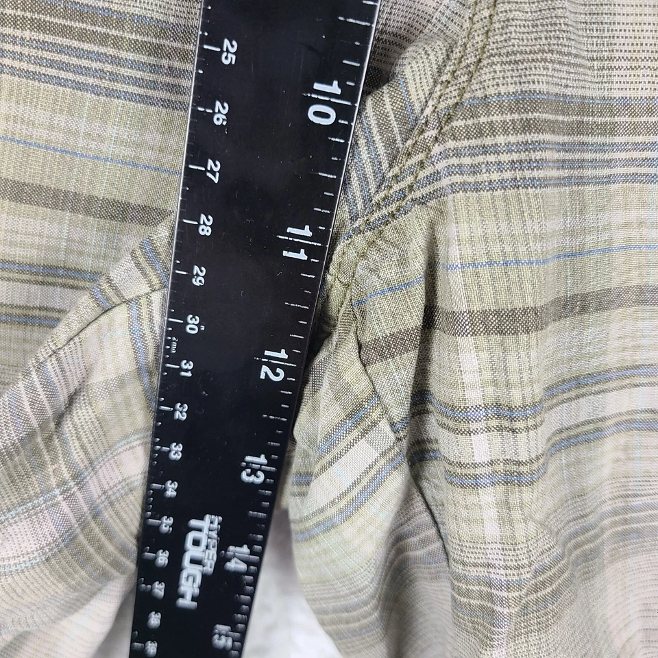 Tommy Bahama Pantalones Cortos Para Hombres 32 Azul Salvia Verde Cuadros 9" Entrepierna Lino Seda Chino Foto 4 de 4