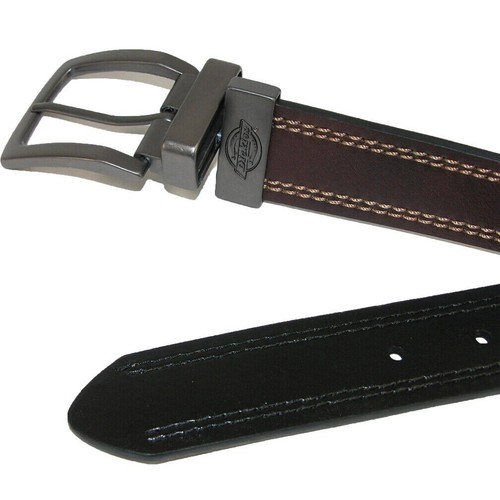 Cinturón de cuero Dickies para hombre 35 mm cinturón reversible, negro/marrón 11DI02L1 - Imagen 5 de 7