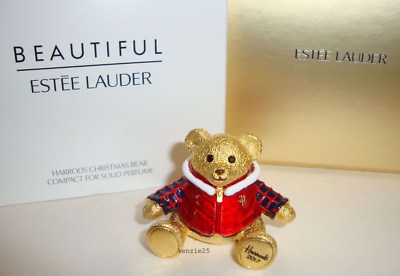Estee Lauder HARRODS XMAS BEAR Beautiful Solid Perfume Compact